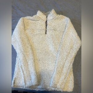 True Grit Cream and Gray Sherpa Pullover